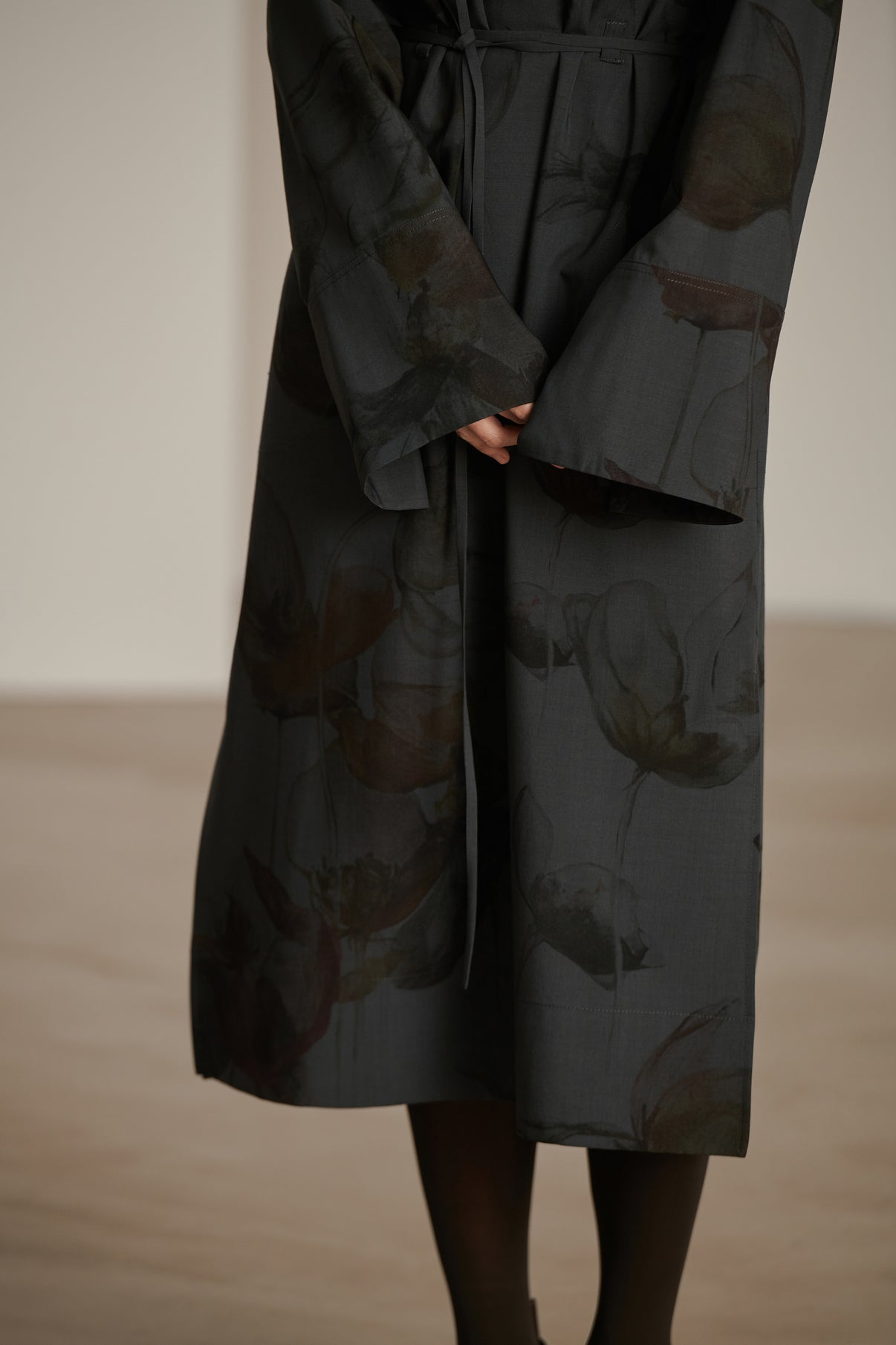 Robe Cyclades - Gris Anthracite - Laine - Femme vue 2