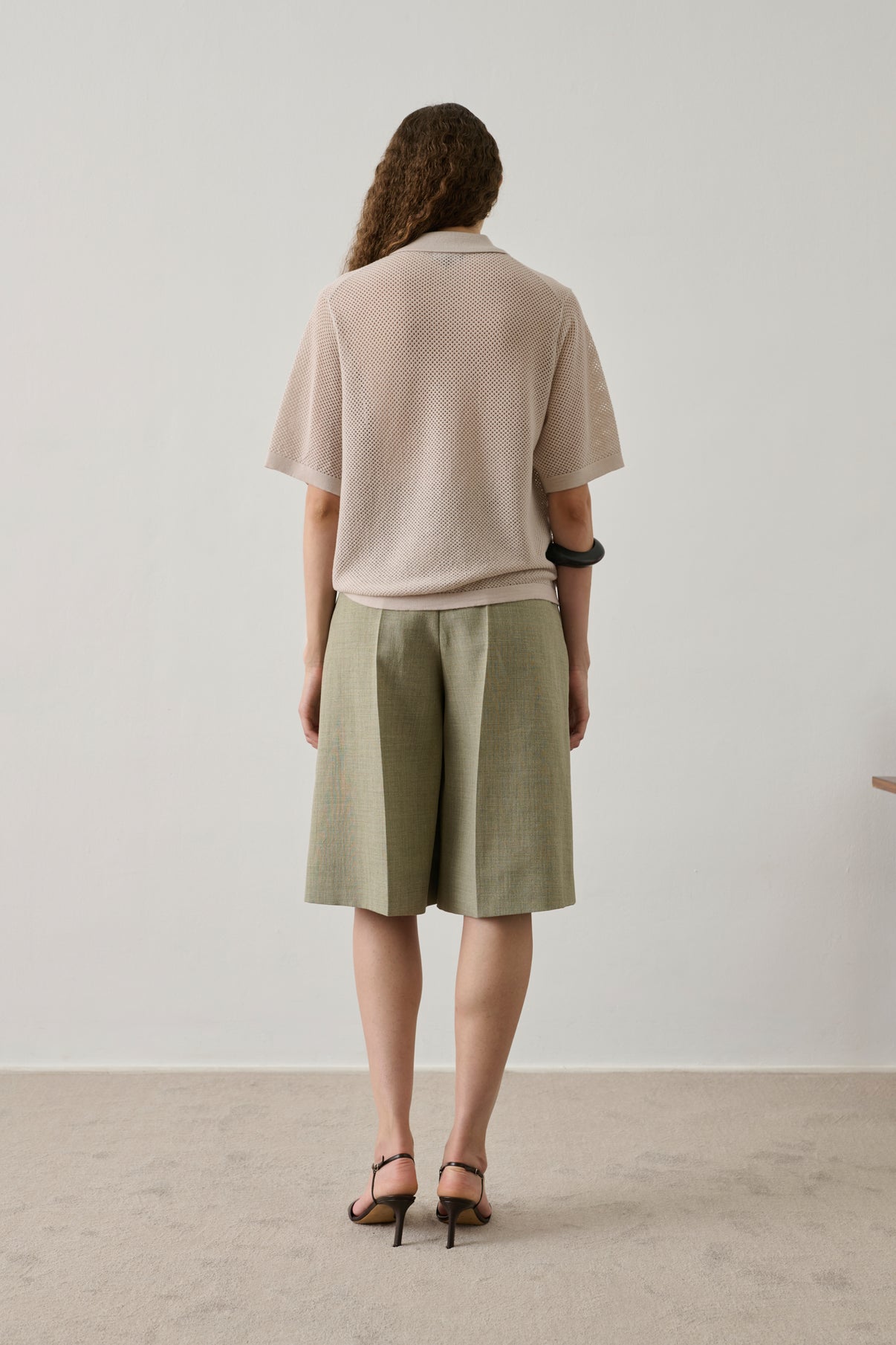 Polo Harvey - Blanc Cassé - Laine mérinos - Femme vue 3