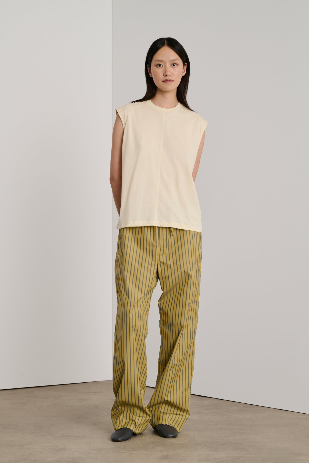 Pantalon Albert - Ocre/Vert - Coton - Femme vue 1