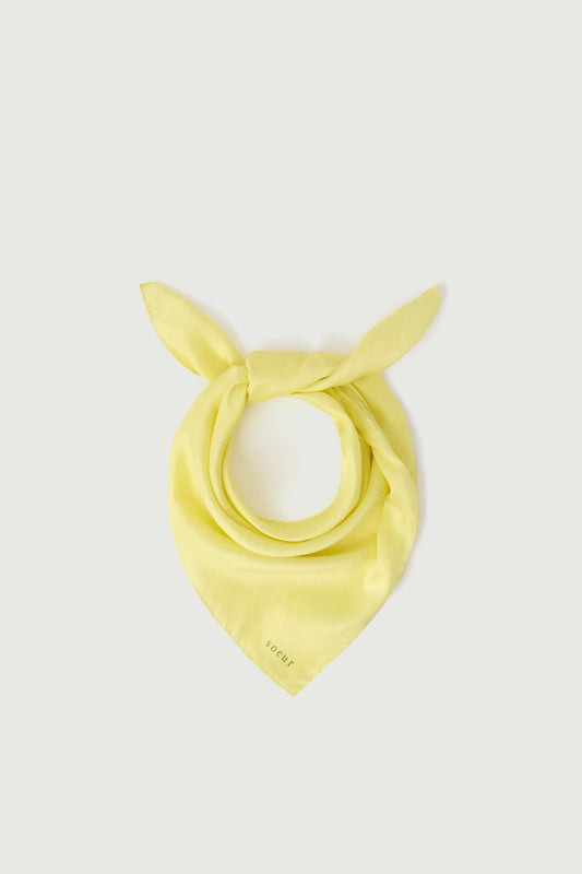 Foulard Square - Jaune Citron - Soie - Femme