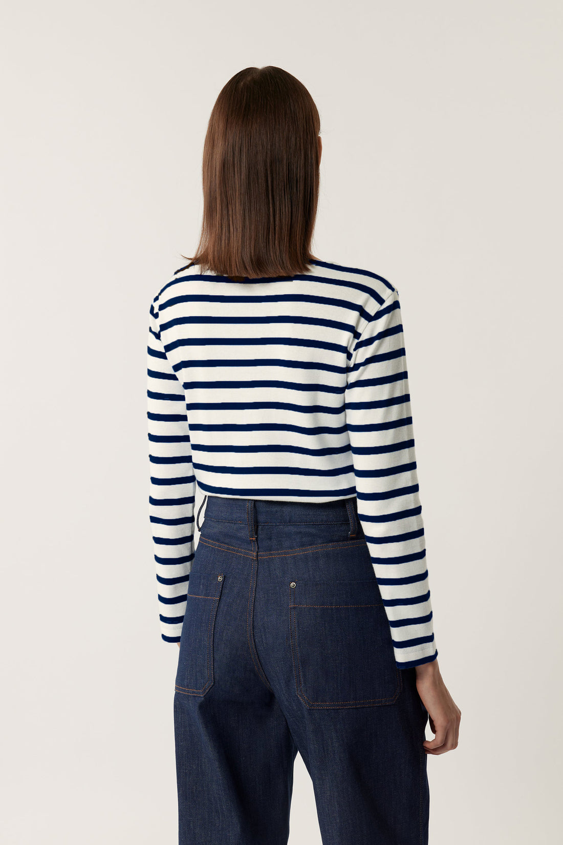 Tee-Shirt Katy - Blanc/Bleu - Coton - Femme