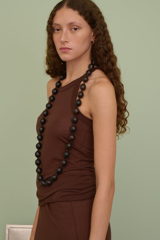 Collier Zebra - Marron Foncé - Femme