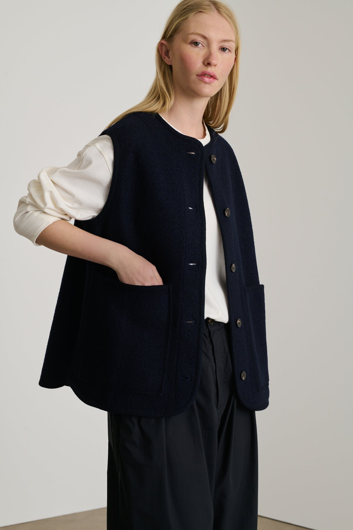Veste Chicago - Navy - Laine - Femme vue 1